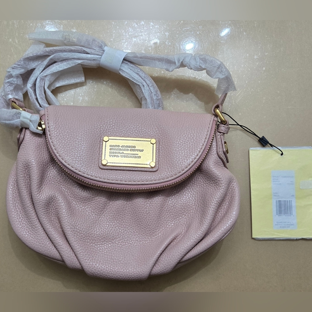Marc Jacobs Light Pink Shoulder Bag with Gold Accents